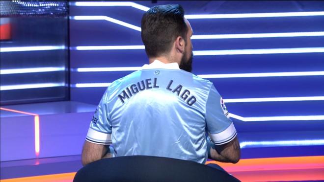 Miguel Lago, con la camiseta del Celta en ElDesmarque de Cuatro.