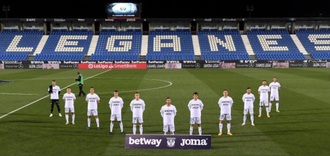 El Leganés, con camisetas en apoyo a Lasure.