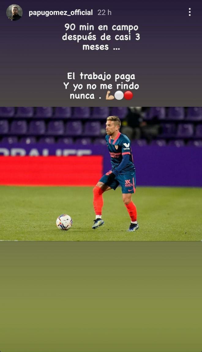 El mensaje del Papu Gómez tras el Valladolid - Sevilla FC.
