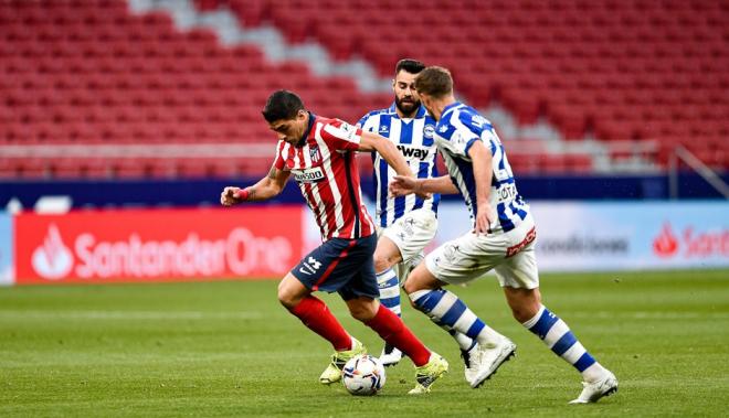 Luis Suárez, en el Atlético-Alavés (Foto: ATM).