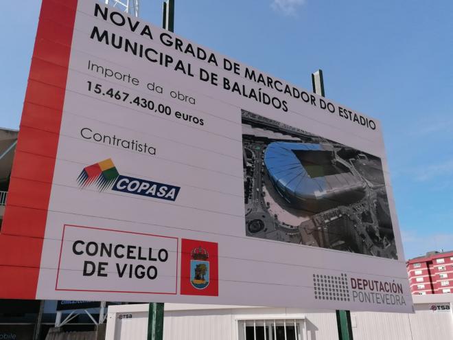 Obras de la grada de Marcador del estadio de Balaídos (Foto: Alberto Bravo).
