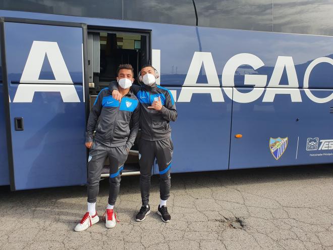 Yanis y Benkhemassa, en un viaje del Málaga (Foto: Málaga CF).