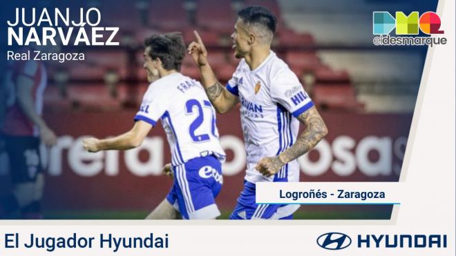 Narváez, Jugador Hyundai del Logroñés-Real Zaragoza.