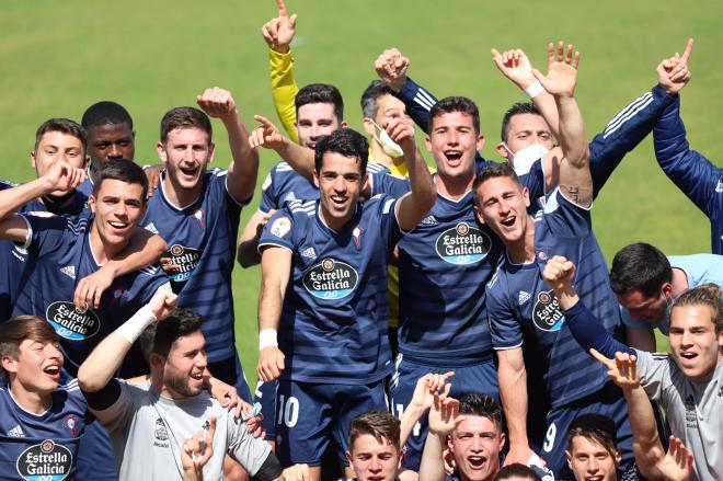 Los jugadores celebrando la clasificación (Foto: RC Celta).