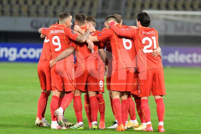 La selección de Macedonia del Norte celebrando un gol (Foto: Federación de Futbol de Macedonia)