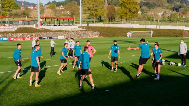 Los Leones de Marcelino se entrenan en Lezama en espera de conocer el once del Athletic (Foto: Athletic Club).