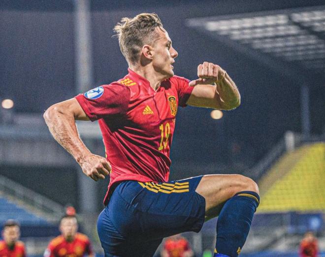 Dani Gómez, en un partido con España.