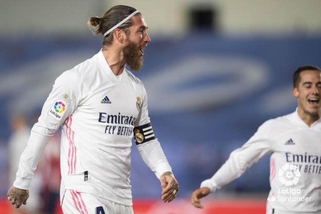 Sergio Ramos celebra un gol con el Real Madrid (Foto: LaLiga).