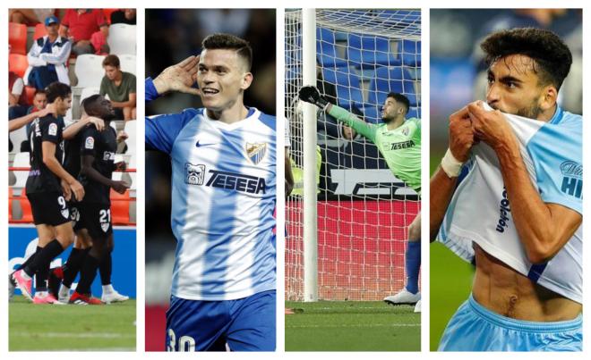 Varios momentos destacados de los últimos partidos entre Málaga y Lugo.