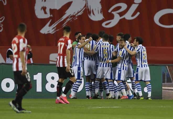 Gol de Oyarzabal en la final de la Copa del Rey ante el Athletic (Foto: Kiko Hurtado).