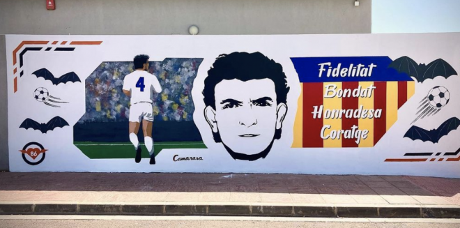 El mural dedicado al jugador del Valencia CF Camarasa en Rafelbunyol, pero este es obra de Espíritu del 86