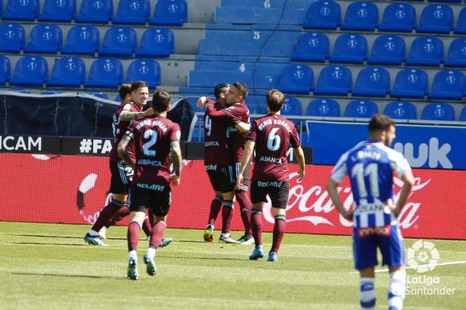 Los jugadores del Celta celebran uno de los goles ante el Alavés (Foto: LaLiga).
