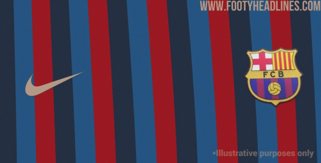 Filtrada la camiseta del Barcelona para la temporada 2022/23 por Footy Headlines.