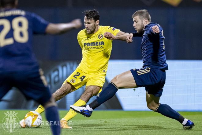 Pedraza, en el Dinamo de Zagreb-Villarreal (Foto: VCF).