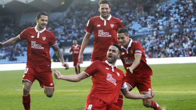 Iborra celebra uno de sus goles ante el Celta (Foto: SALVADOR SAS (EFE) / ATLAS)