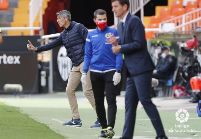 Imanol Alguacil, durante el Valencia-Real Sociedad (Foto: LaLiga).