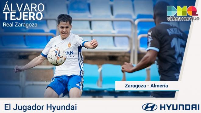 Tejero, el jugador Hyundai del Real Zaragoza-Almería.
