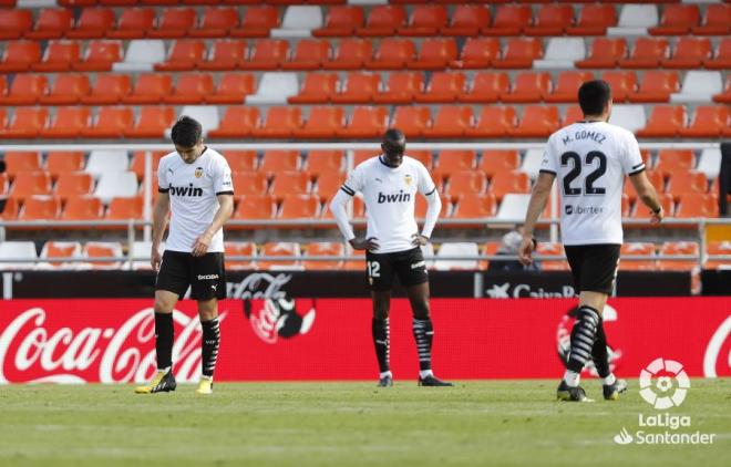 Diakhaby, tras uno de los goles del Valencia CF - Real Sociedad (Foto: LaLiga).