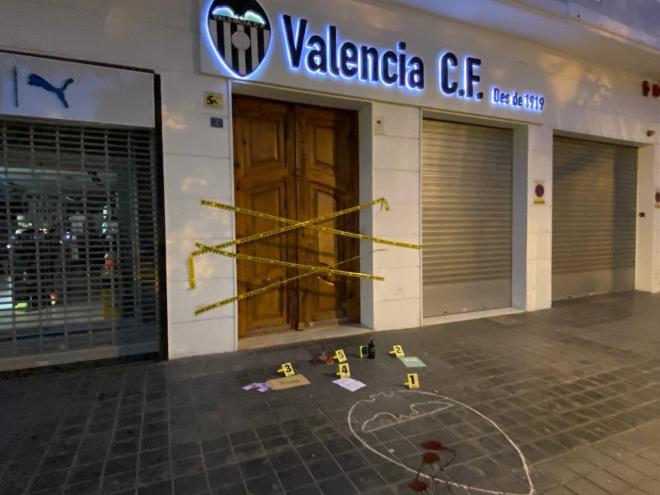La escenan de un crimen en las oficinas del Valencia CF
