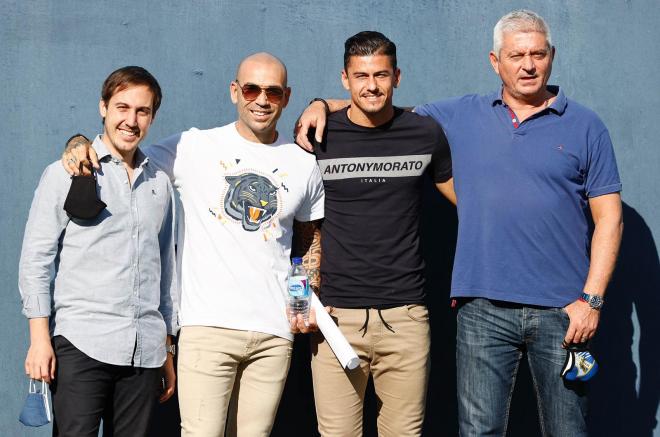 Capote, Manolo Gaspar, Henares y Viberti (Foto: Pepe Ortega - Málaga CF).