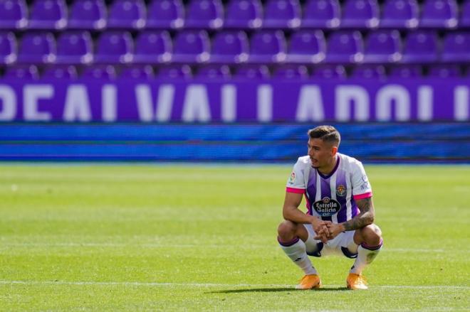 Javi Sánchez, en una imagen de esta temporada en el José Zorrilla (Foto: Real Valladolid).