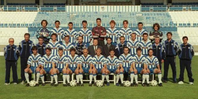 La plantilla del Málaga en la temporada 97/98.