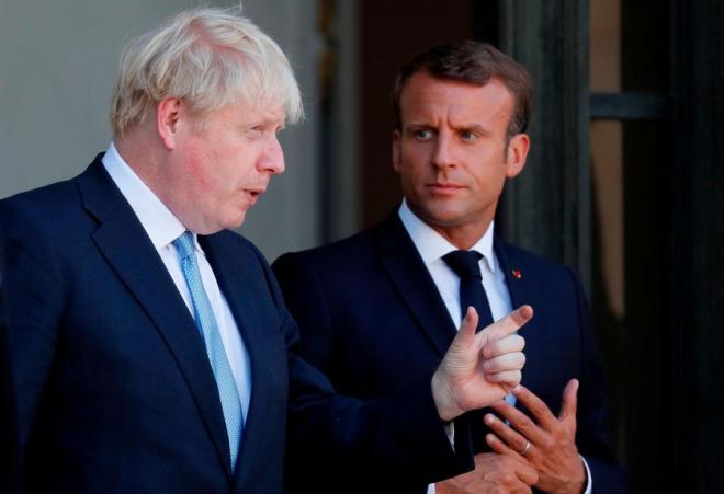 Boris Johnson y Emmanuel Macron, en un acto.