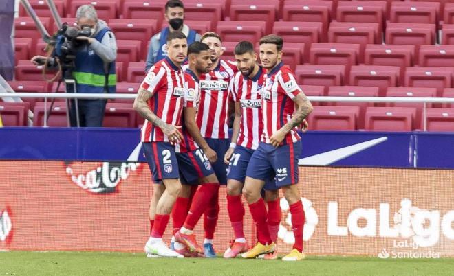 Celebración del Atlético tras el gol de Carrasco (Foto: LaLiga).