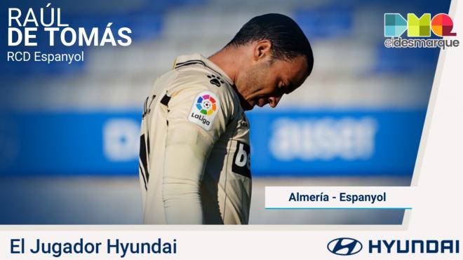 Raúl de Tomás jugador Hyundai del Almería-Espanyol.