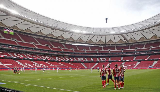 Los jugadores del Atlético de Madrid celebran un gol en el Metropolitano (Foto: ATM).