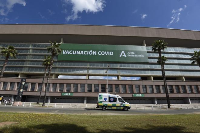 El Estadio de La Cartuja se 'estrena' como punto de vacunación (Foto: Kiko Hurtado).