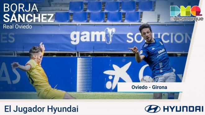 Borja Sánchez, Jugador Hyundai del Real Oviedo-Girona.