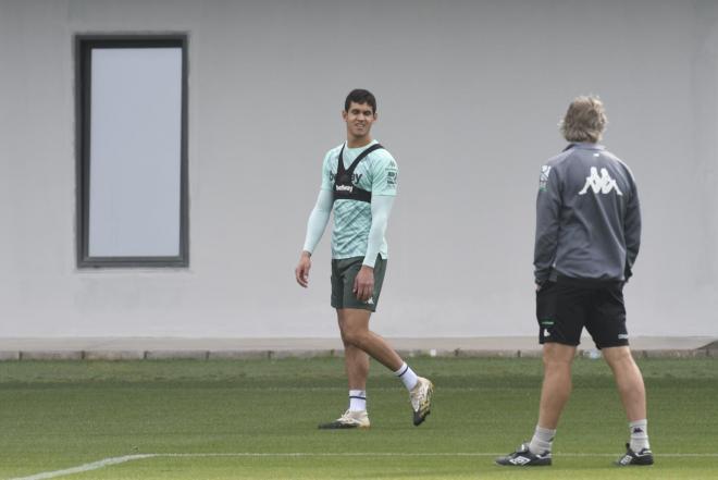 Mandi y Pellegrini en un entrenamiento del Betis (Foto: Kiko Hurtado).