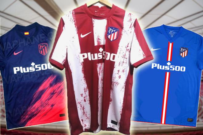 Las tres camisetas del Atlético de Madrid 21/22.