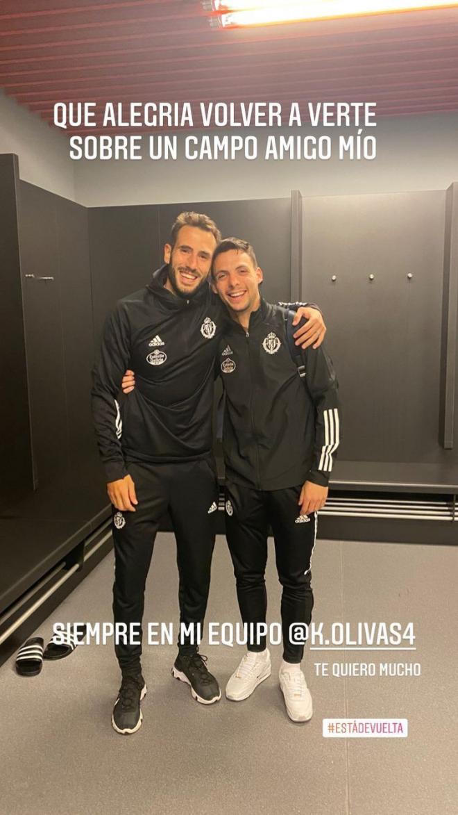 Kiko Olivas y Óscar Plano, tras el partido ante el Athletic (Foto: Instagram de Óscar Plano).