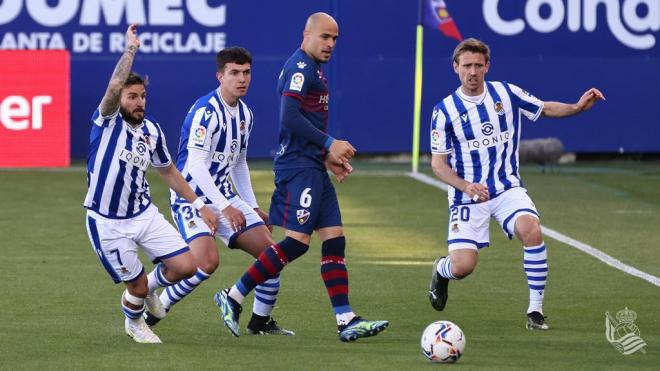 Lance del partido de la Real ante el Huesca (Foto: Real Sociedad).
