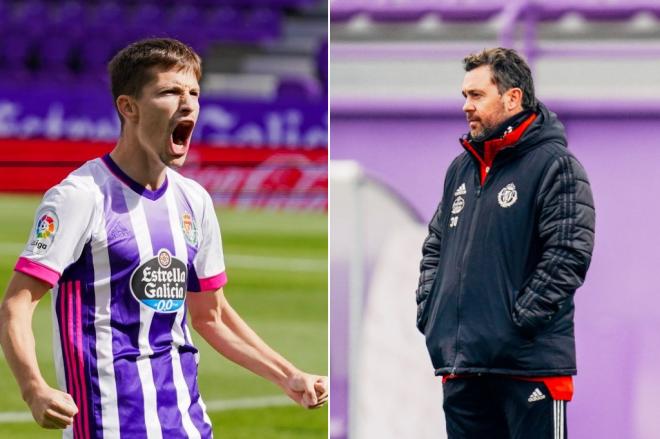 Toni Villa y Sergio González, en acciones de esta temporada (Fotos: Real Valladolid).