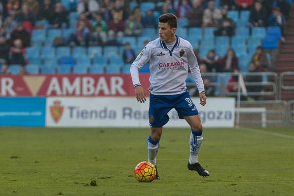 Nieto con el Real Zaragoza en la temporada 2015/16 (Foto: Daniel Marzo).