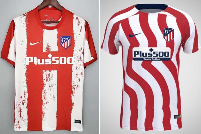 Las camisetas del Atlético de Madrid para la 21/22 y la 22/23 (vía Footy Headlines).