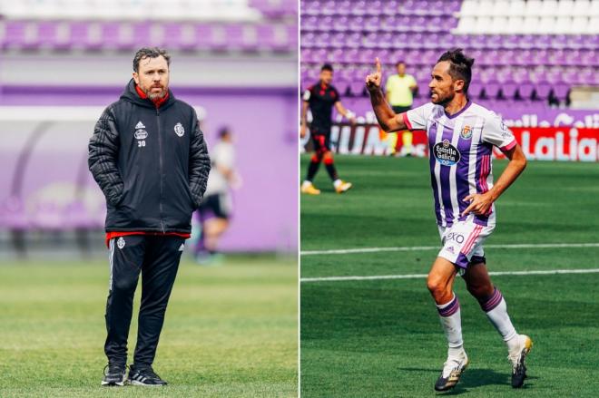 Sergio González y Míchel Herrero, en imágenes de esta temporada (Fotos: Real Valladolid).