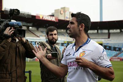 Culio en su presentación con el Real Zaragoza (Foto: Daniel Marzo).