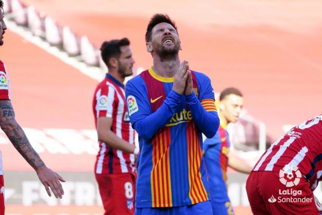Messi lamenta una ocasión fallada en el Barça-Atlético (Foto: LaLiga).