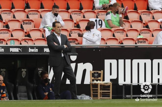 Voro, durante el Valencia CF - Valladolid (Foto: LaLiga).