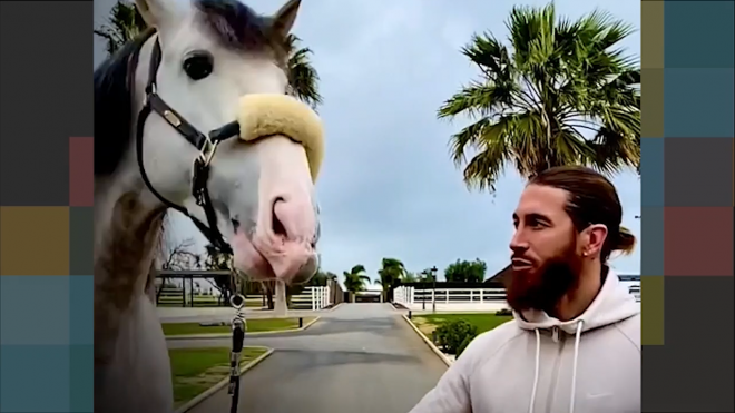 Sergio Ramos y su caballo Yucatán (Foto: Instagram).