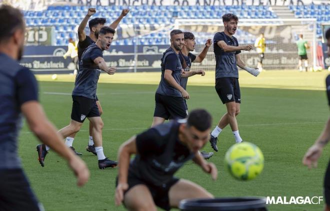 Imagen del entrenamiento de esta mañana (Foto: Málaga CF).