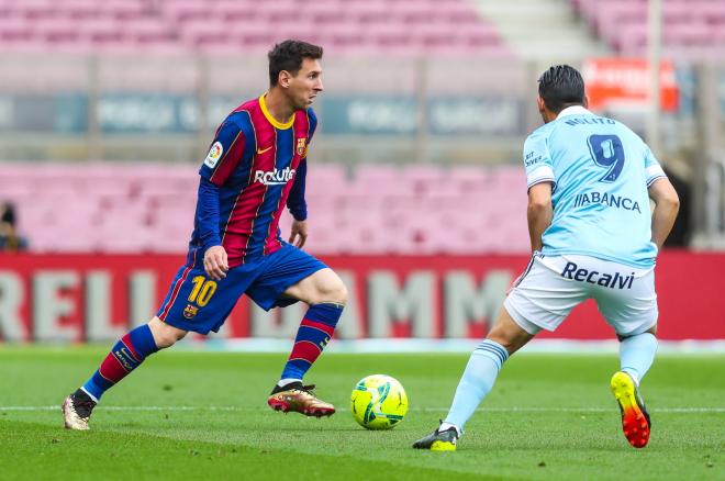 Leo Messi, durante el partido ante el Celta (Foto: FCB).