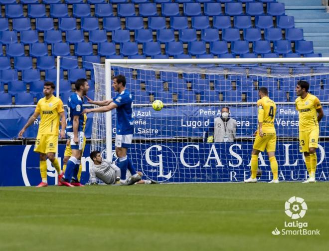 Celebración del gol de Lucas ante el Málaga (Foto: LaLiga).