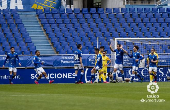 Celebración del gol de Lucas ante el Málaga (Foto: LaLiga).