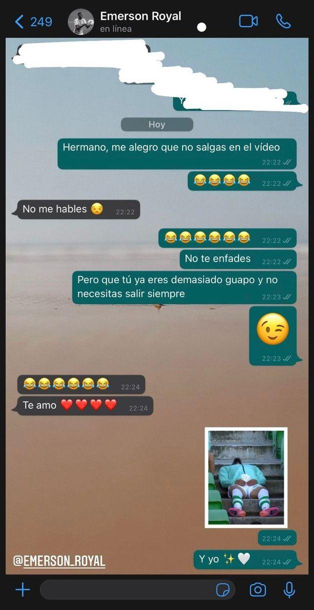 Conversación entre Borja y Emerson (Foto: Instagram de Borja Iglesias).