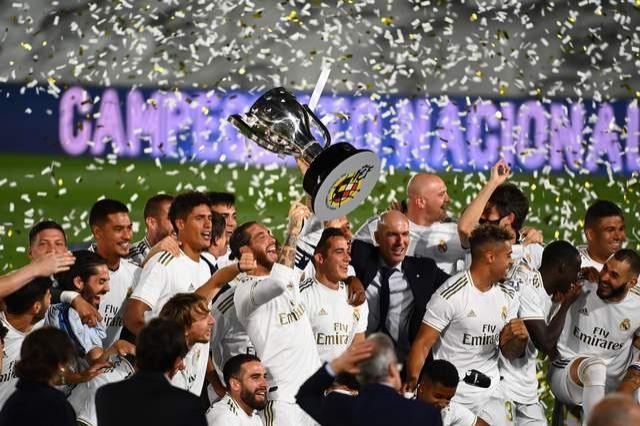 El Real Madrid, tras la consecución de LaLiga Santander 2019/2020.